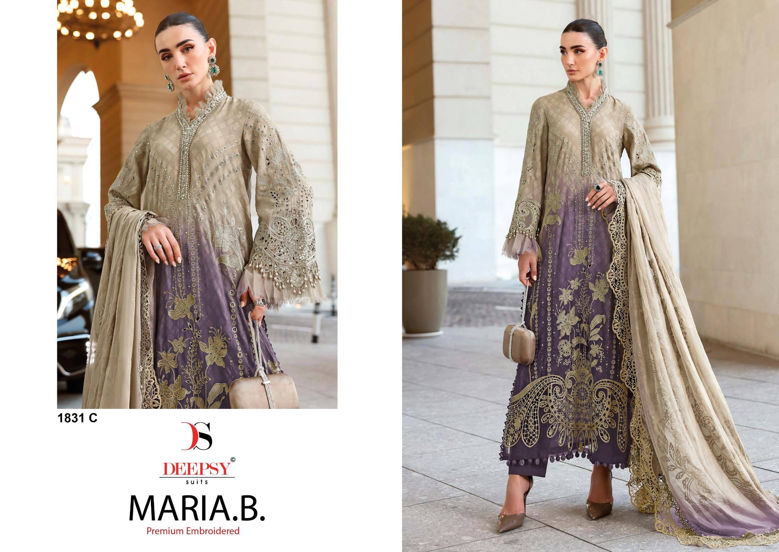 MARIA 25 3 COLORS 1831 Series Pakistani Stylish Beautiful Colourful Printed & Embroidered Party Wear & Occasional Wear Pure Cotton Dresses At Wholesale Price
